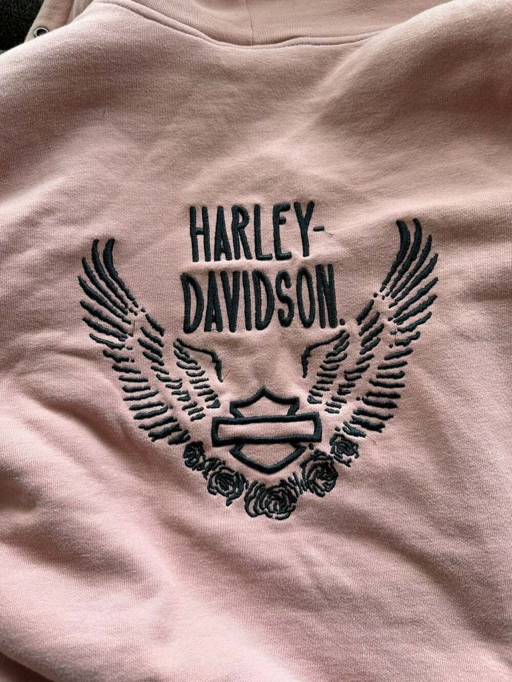 Harley-Davidson Women's Pink Sherpa-Lined Full Zip Hoodie - Picture 3 of 3